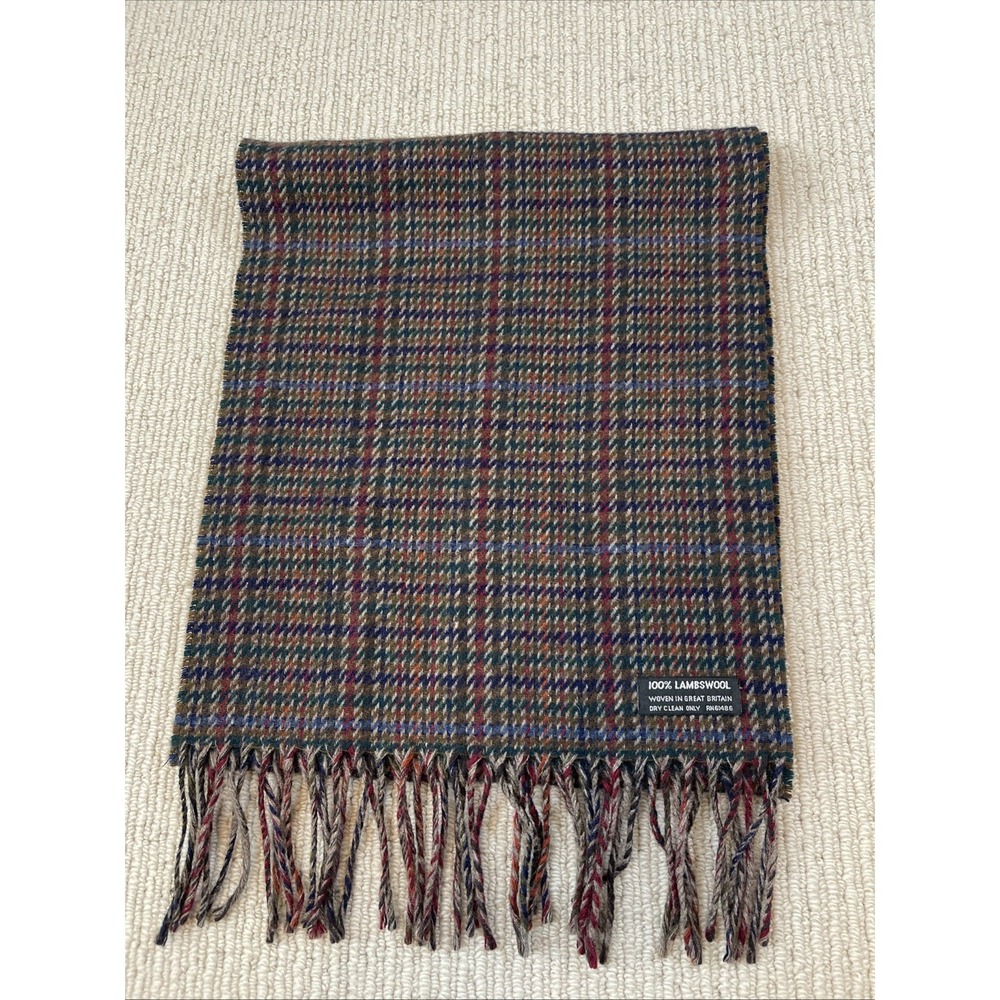 100% Lambswool Woven in Great Britain Scarf  11x54